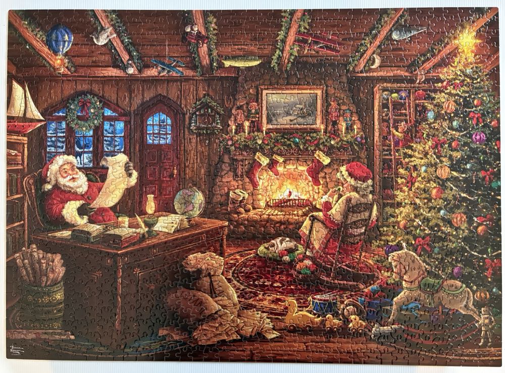 Z - Santa Checking His List (Framed For Mum) - Ceaco puzzle collectible [Barcode 021081120357] - Main Image 2