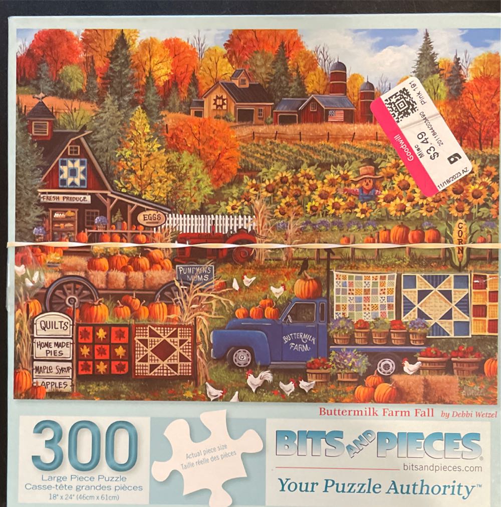300 Piece Debbi Wetzel Art ” Buttermilk Farm In - Bits & Pieces puzzle collectible [Barcode 192949066497] - Main Image 2