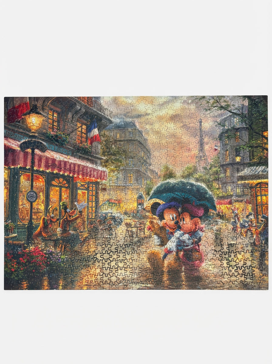 Mickey And Minnie In Paris - Ceaco Thomas Kinkade puzzle collectible [Barcode 021081311229] - Main Image 2
