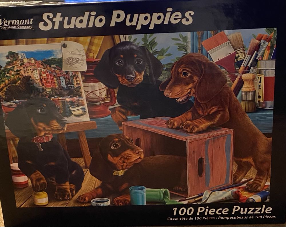 Studio Puppies - Vermont Christmas Company puzzle collectible [Barcode 819273021816] - Main Image 2