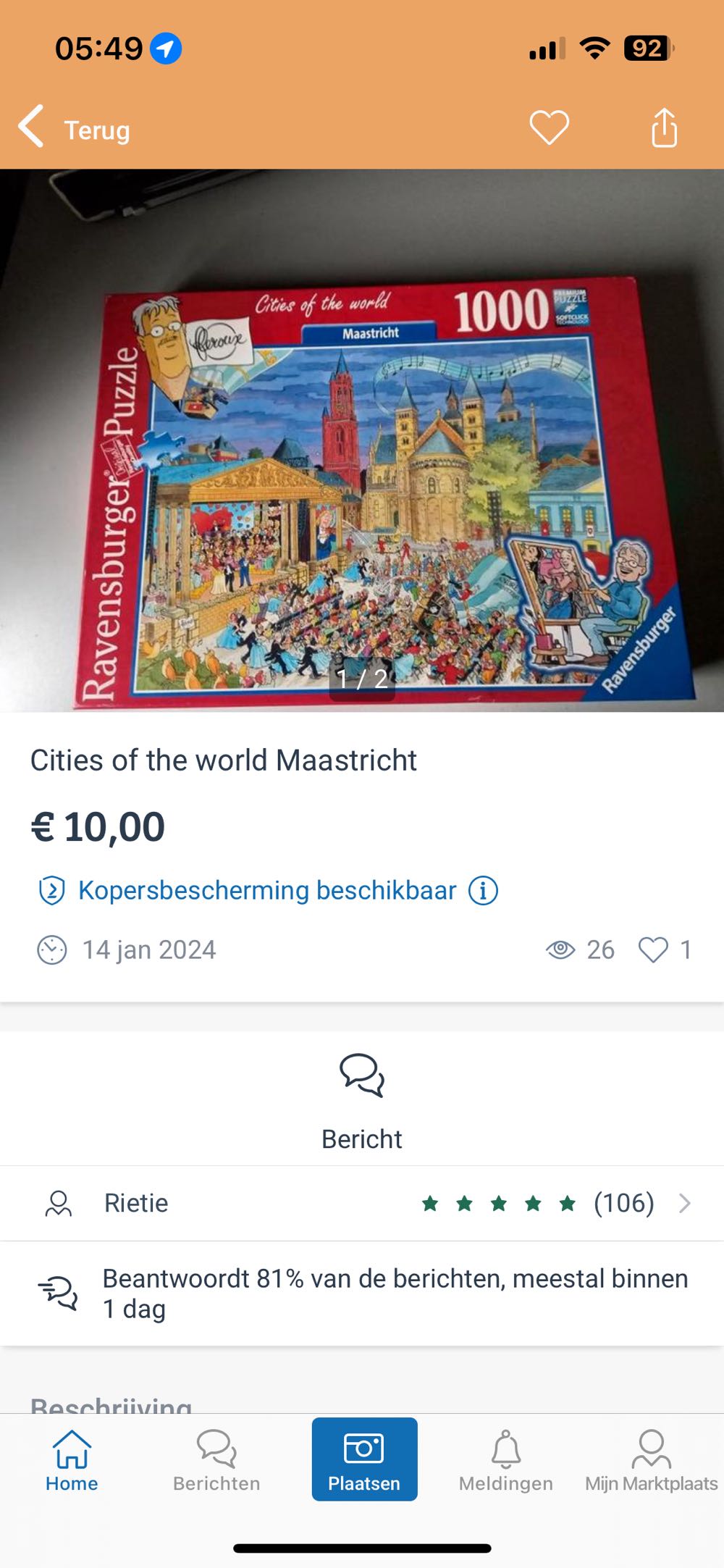 Cities Of The World Maastricht (Saskia Lenen) - Ravensburger puzzle collectible [Barcode 4005556175802] - Main Image 4