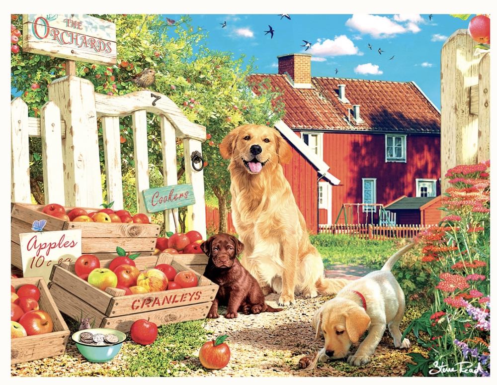Dog Days - Best Friends In The Orchard - Buffalo Games puzzle collectible - Main Image 2