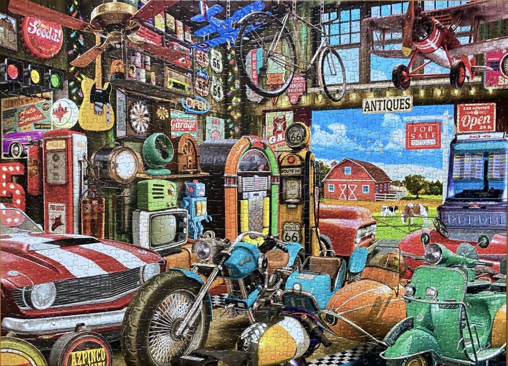 Antiques Garage - Vermont Christmas Company puzzle collectible [Barcode 819273024480] - Main Image 3