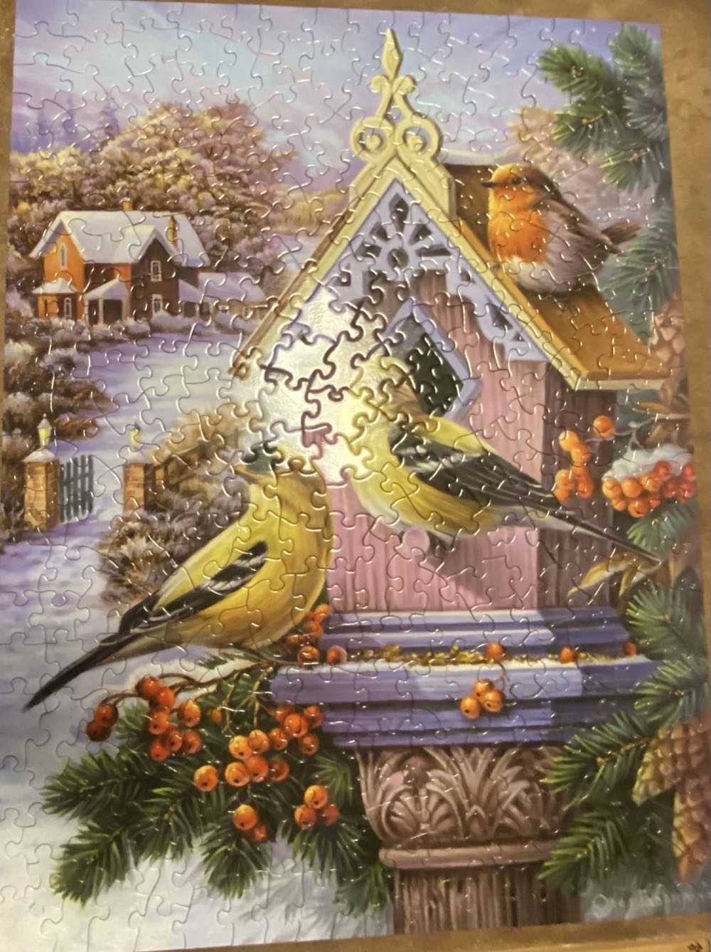 Goldflnches And First Snow - Bits & Pieces puzzle collectible [Barcode 192949046659] - Main Image 2