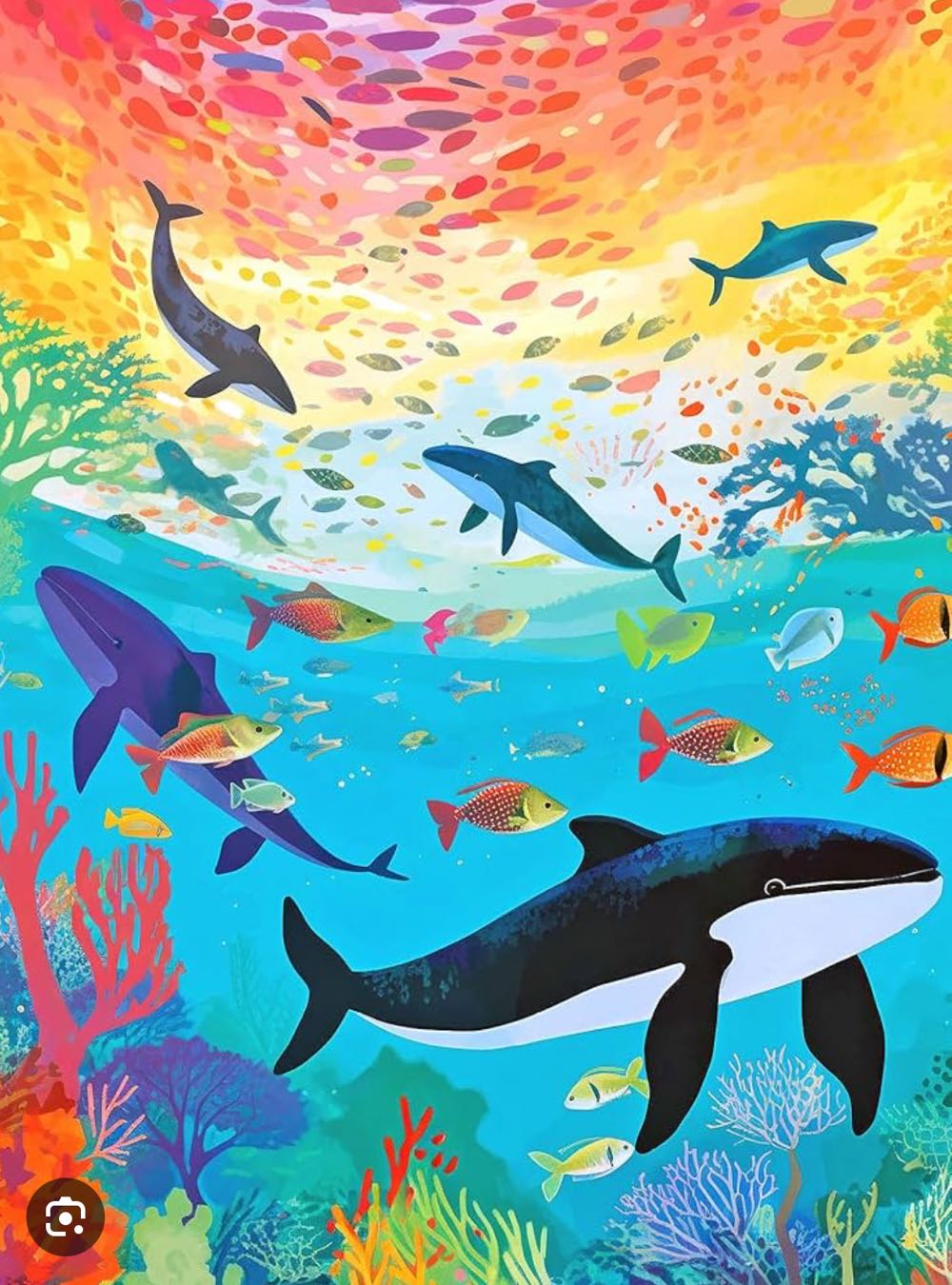 Whales On A Rainbow Reef - Cross & Glory puzzle collectible [Barcode 850050598398] - Main Image 2