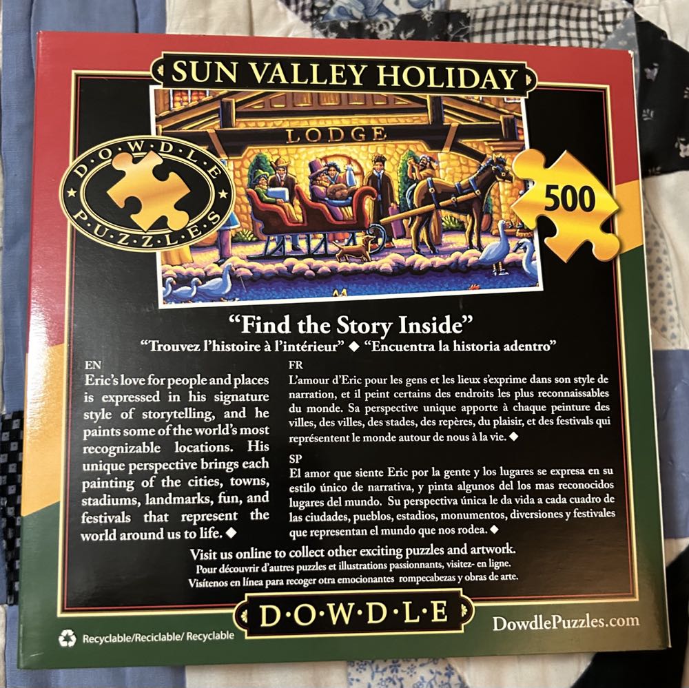 Sun Valley Holiday - Dowdle puzzle collectible [Barcode 671095004572] - Main Image 3