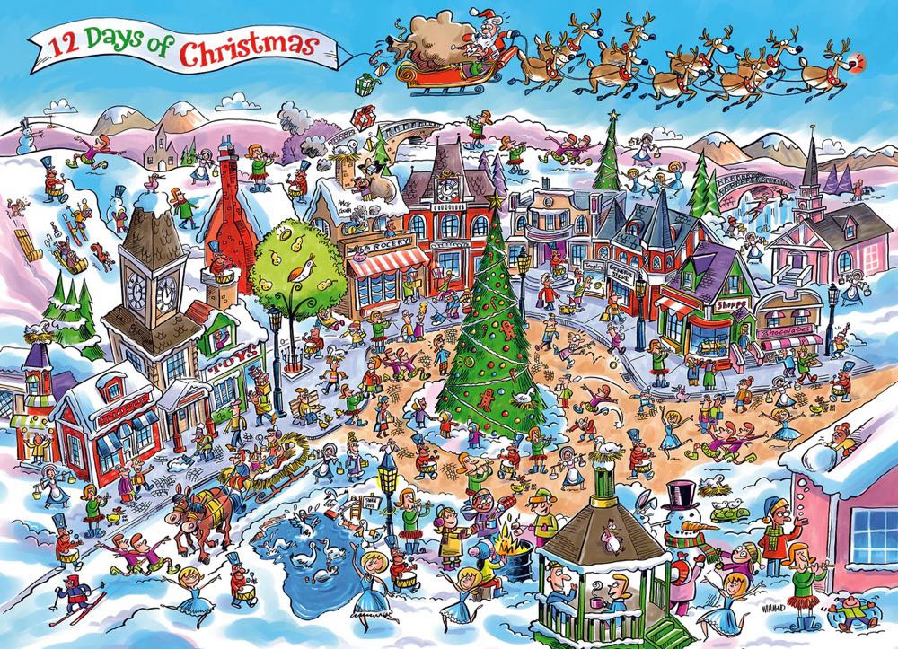 12 Days of Christmas - Doodletown - Cobble Hill puzzle collectible [Barcode 625012445085] - Main Image 2