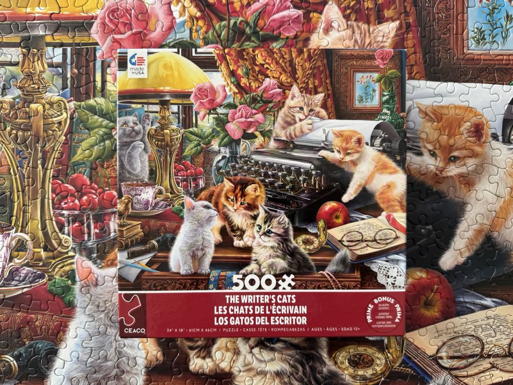 The Writer’s Cats In House -  Ceaco puzzle collectible [Barcode 021081232784] - Main Image 3