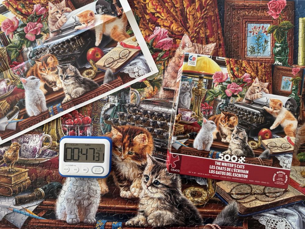 The Writer’s Cats In House -  Ceaco puzzle collectible [Barcode 021081232784] - Main Image 4