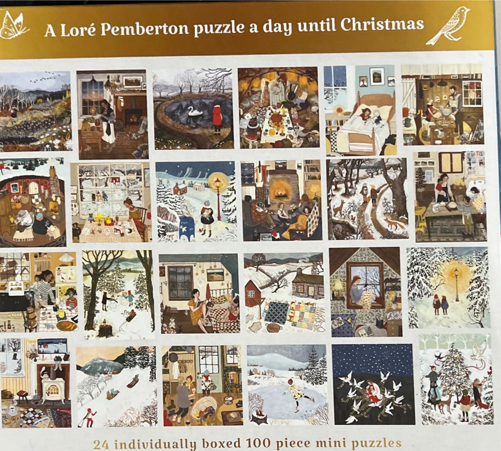 New York Puzzle Company Loré Pemberton Advent Calendar 24x 100 Piece Mini Puzzles - New York Puzzle Company puzzle collectible [Barcode 840291701497] - Main Image 3