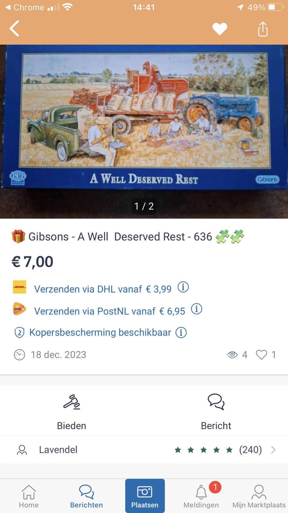 A Well Deserved Rest - Gibsons puzzle collectible [Barcode 5012269040128] - Main Image 4