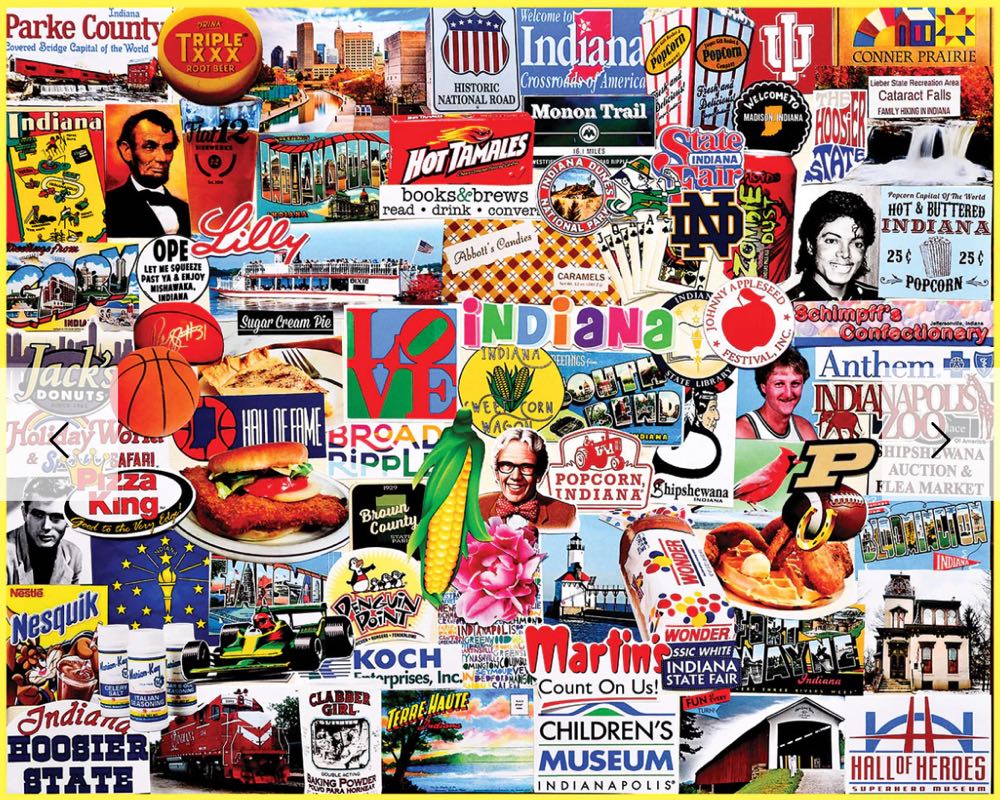 I Love Indiana - White Mountain puzzle collectible [Barcode 724819267354] - Main Image 2