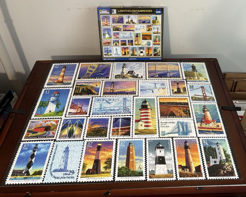 Lighthouses & Bridges - White Mountain 🇺🇸 puzzle collectible [Barcode 724819267385] - Main Image 4