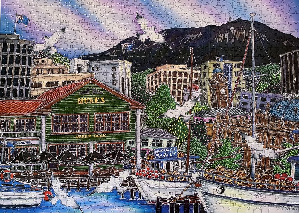 Esther Mures At The Docks Blue Opal Piece Jigsaw - Blue Opal puzzle collectible [Barcode 633793021114] - Main Image 3