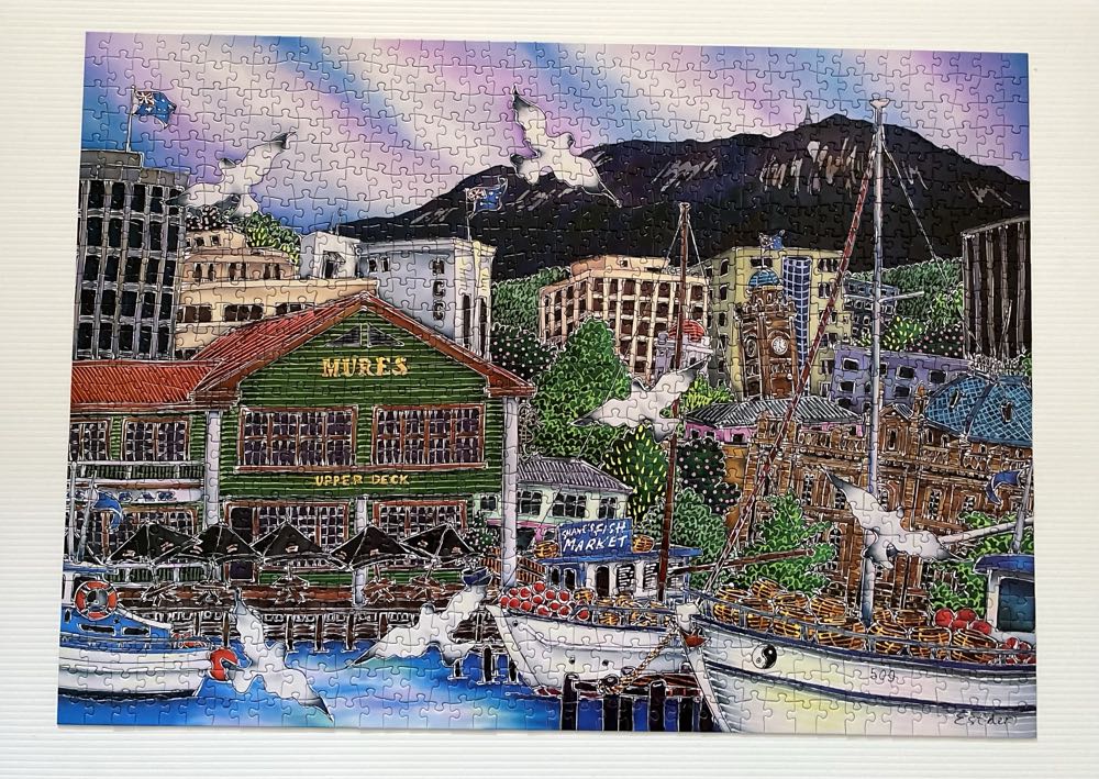 Esther Mures At The Docks Blue Opal Piece Jigsaw - Blue Opal puzzle collectible [Barcode 633793021114] - Main Image 4