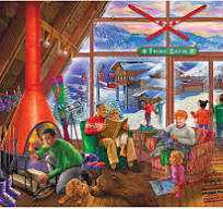 Ceaco Thomas Kinkade Italian Cafe Glitter 750 Piece Jigsaw Puzzle