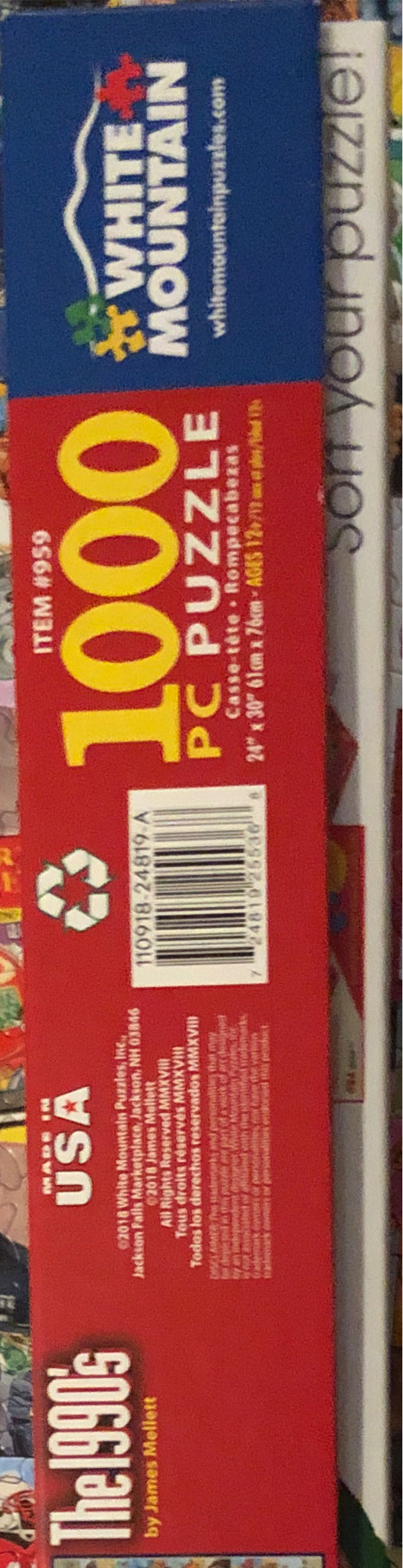 The 1990s - White Mountain puzzle collectible [Barcode 724819255368] - Main Image 4