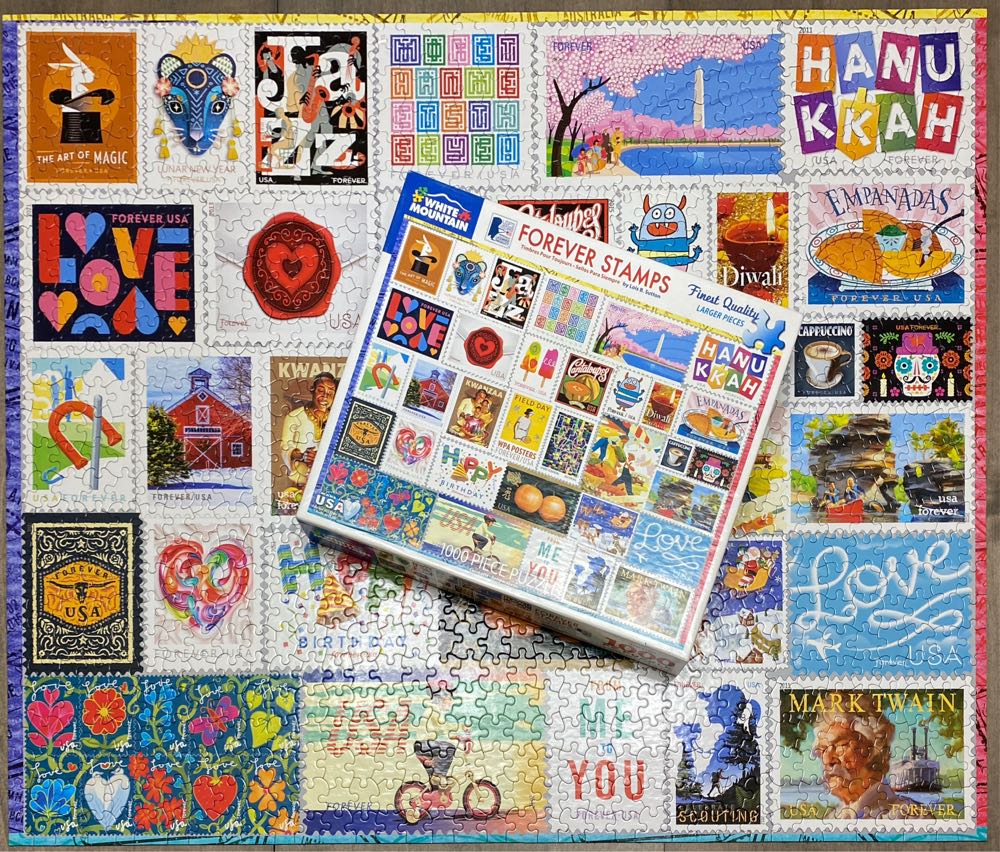 Forever Stamps - White Mountain Puzzles puzzle collectible [Barcode 724819264490] - Main Image 3