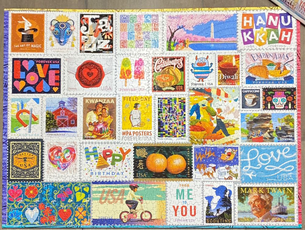 Forever Stamps - White Mountain Puzzles puzzle collectible [Barcode 724819264490] - Main Image 4