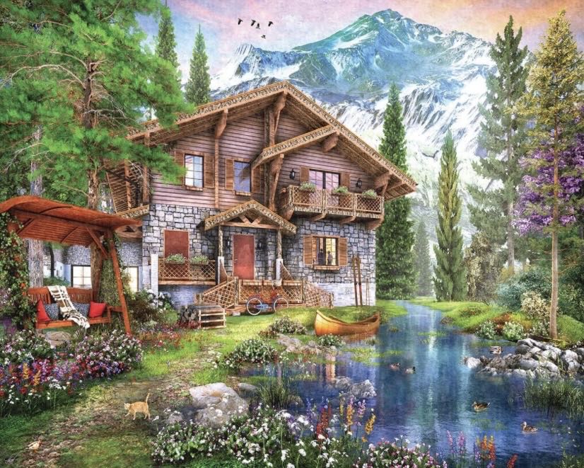Mountain Chalet*% - White Mountain puzzle collectible [Barcode 724819265756] - Main Image 2