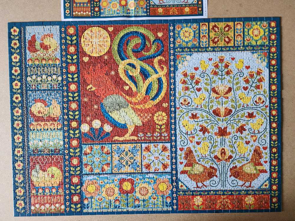 Scandi Chicken Quilt - Cobble Hill puzzle collectible [Barcode 625012400510] - Main Image 2