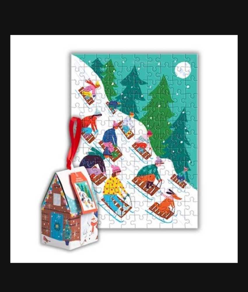  Winter Sledding  - Galison puzzle collectible [Barcode 9780735380233] - Main Image 2