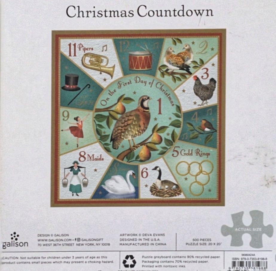 Christmas Countdown - Galison puzzle collectible [Barcode 9780735381988] - Main Image 3