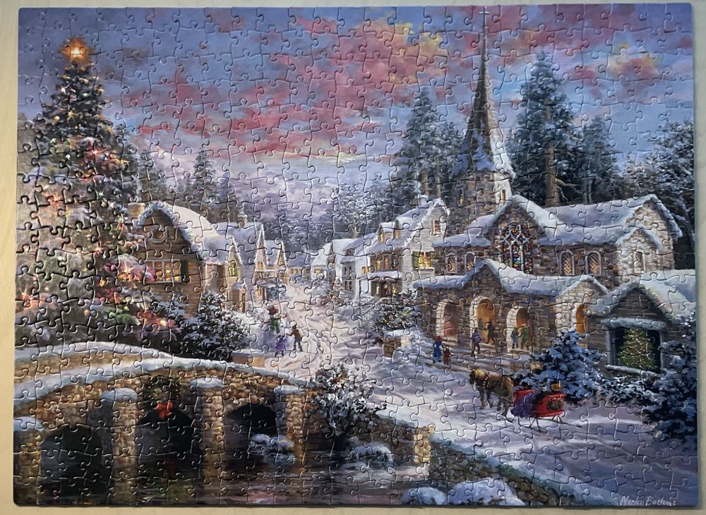 Christmas Village - Cobble Hill puzzle collectible [Barcode 625012520201] - Main Image 2