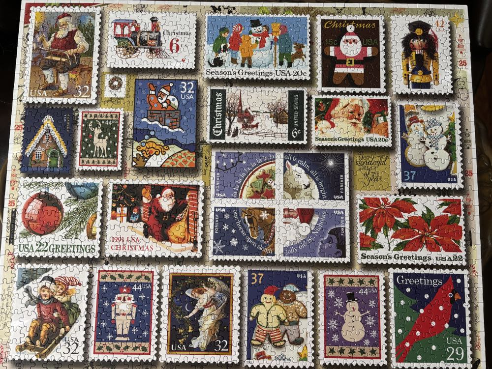 Holiday Stamps - White Mountain puzzle collectible [Barcode 128103251044301299] - Main Image 2
