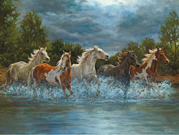 Horses - Storm Crossing - Ceaco puzzle collectible [Barcode 021081241564] - Main Image 2