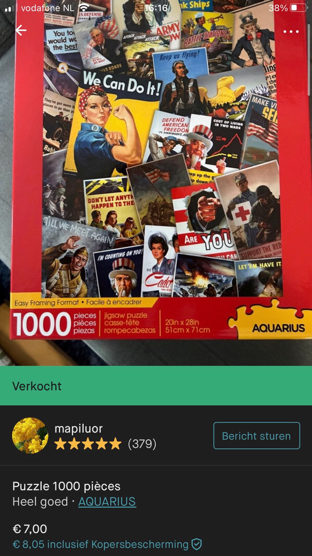 Smithsonian War Posters - Aquarius puzzle collectible [Barcode 0840391148147] - Main Image 4