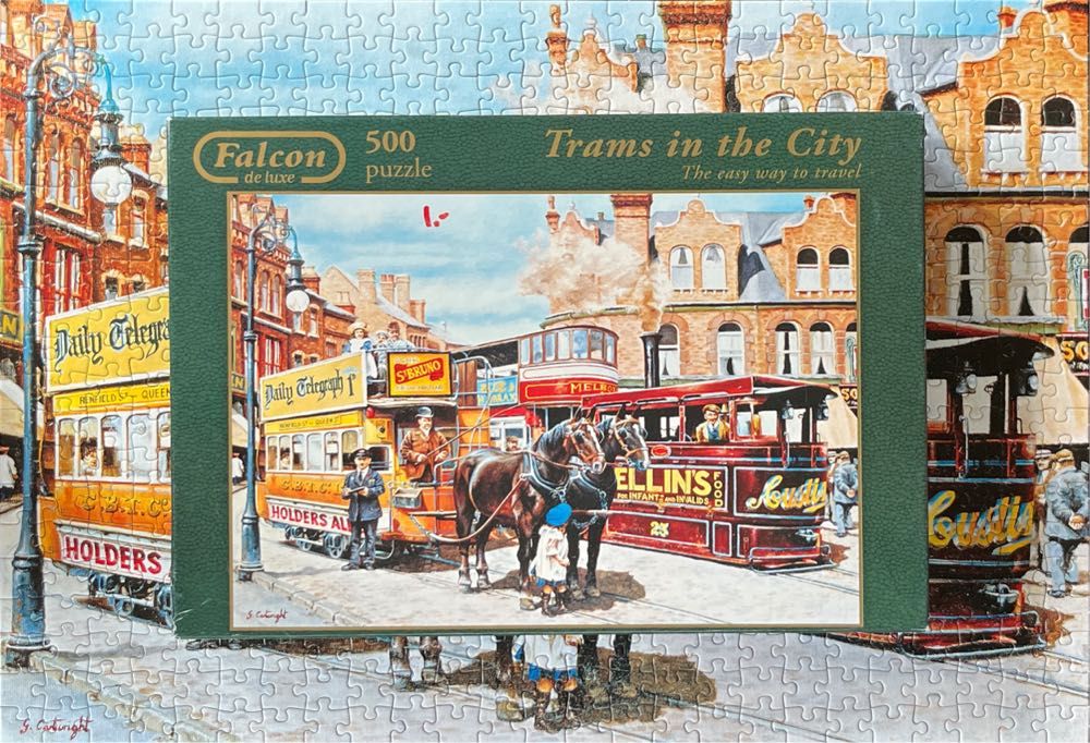 Trams In The City, The Easy Way To Travel🟦 - Falcon de luxe puzzle collectible [Barcode 8710126157091] - Main Image 4