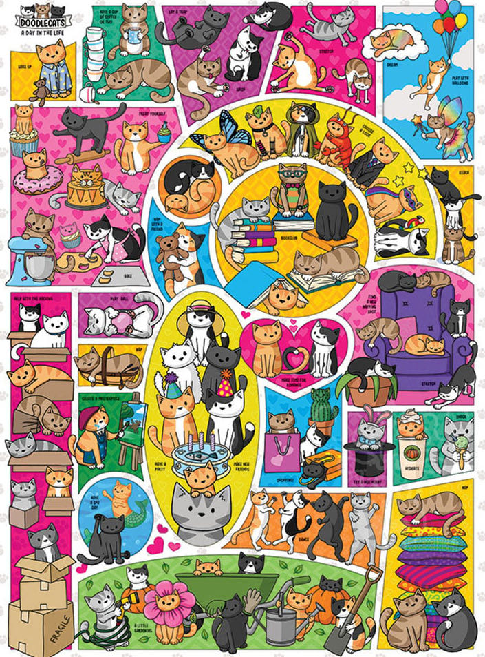 Doodlecats - Cobble Hill puzzle collectible [Barcode 625012401265] - Main Image 2