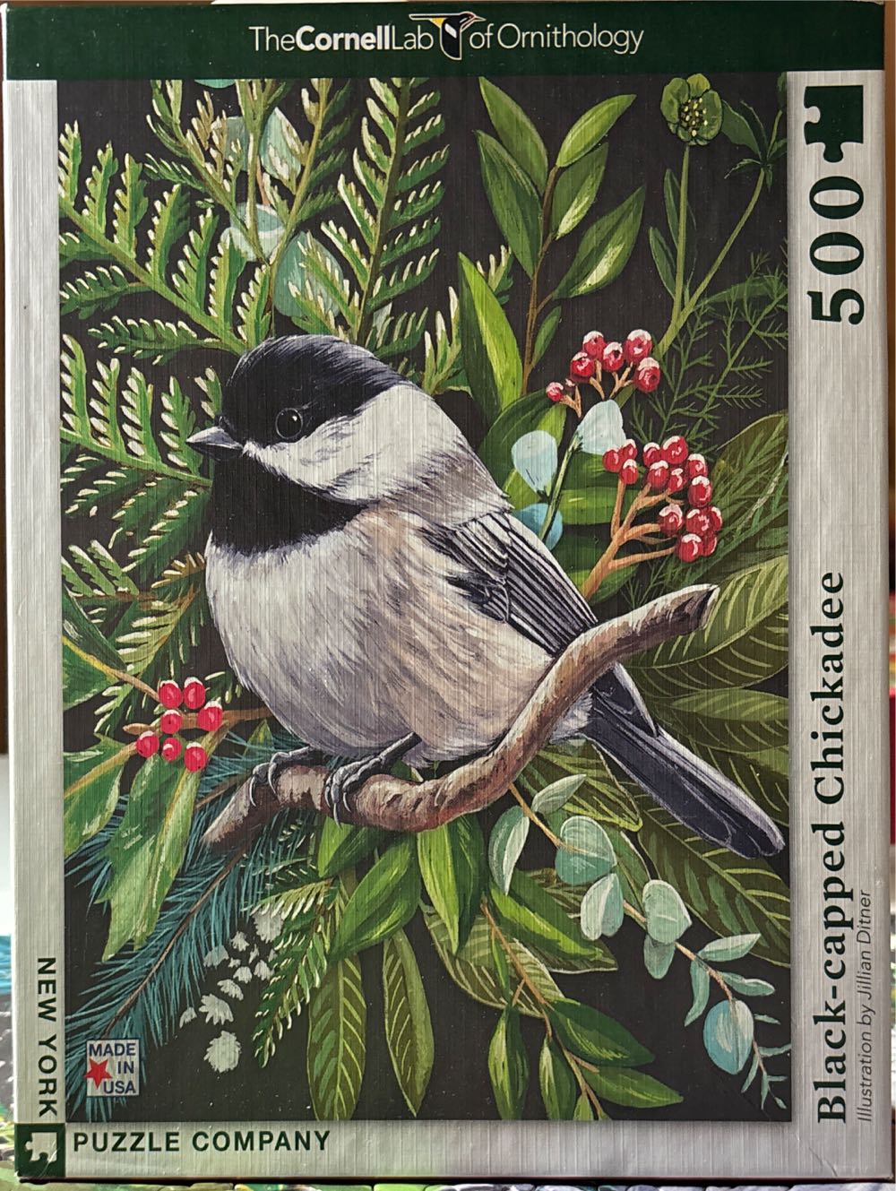 Black-capped Chickadee - New York Puzzle Company puzzle collectible [Barcode 819844017774] - Main Image 2