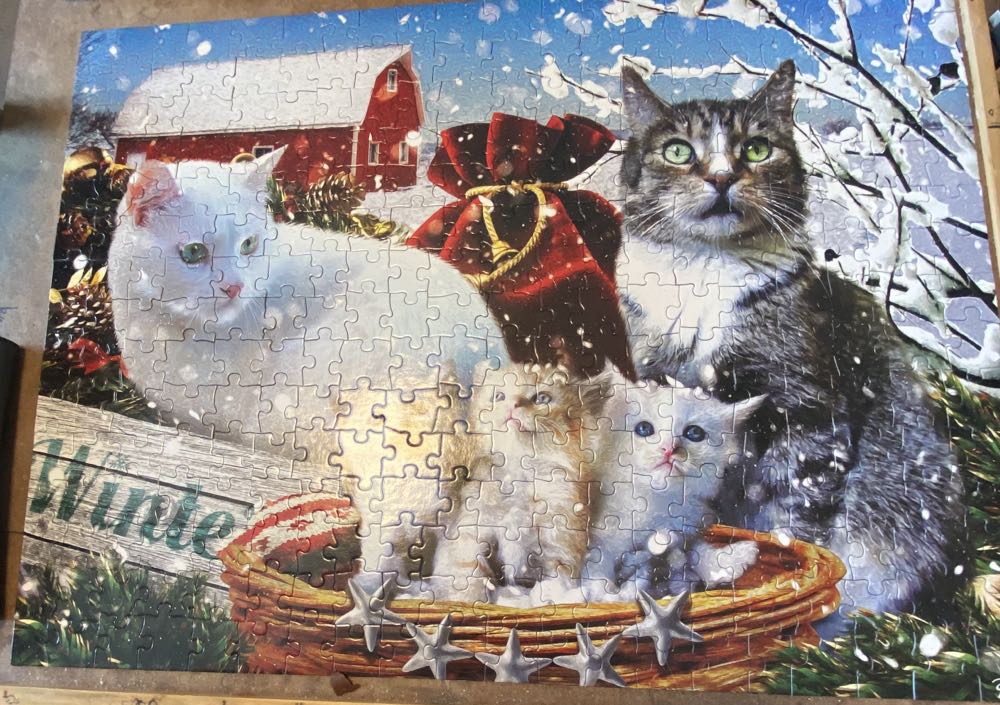 Winter Kitties Annie H  - SunsOut puzzle collectible [Barcode 796780422278] - Main Image 2