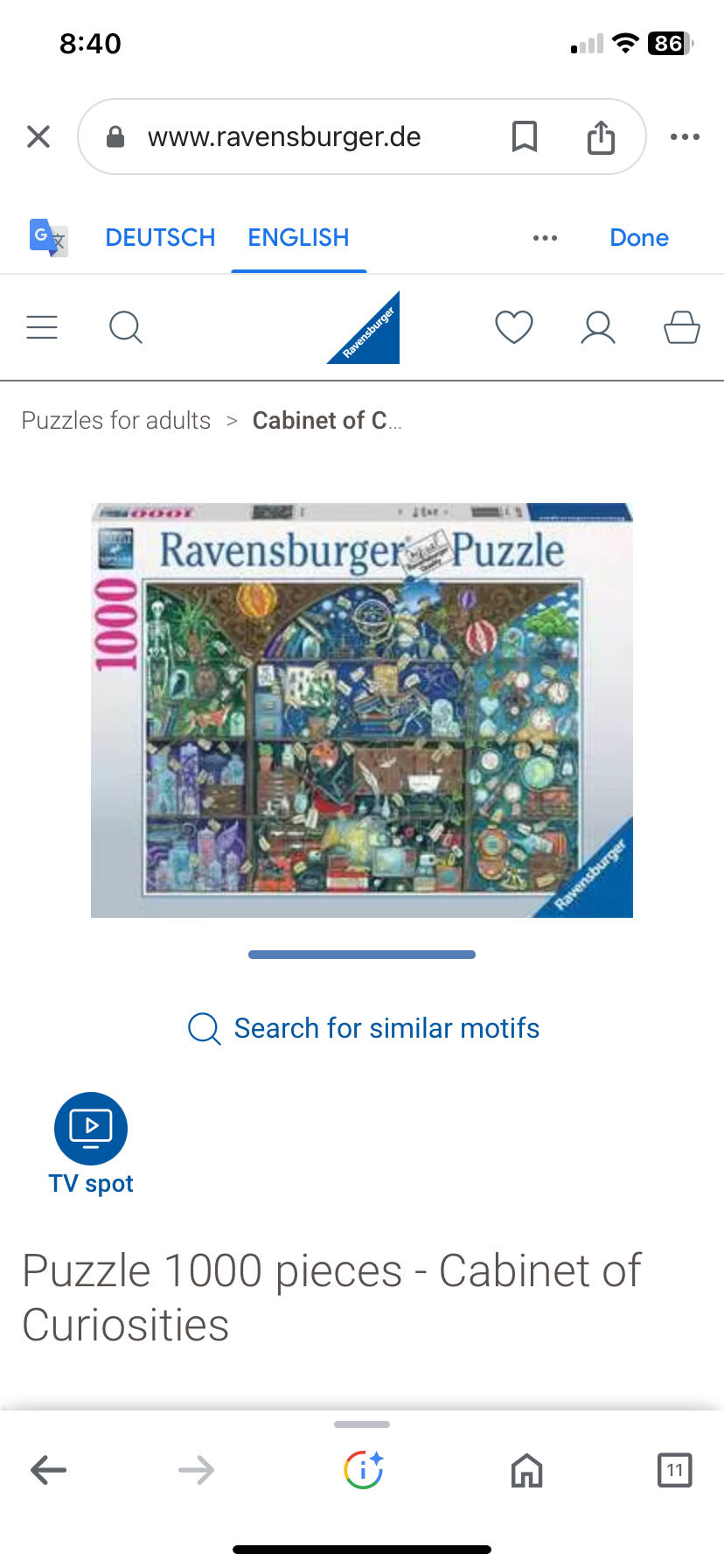 Cabinet Of curiosities - Ravensburger puzzle collectible - Main Image 4