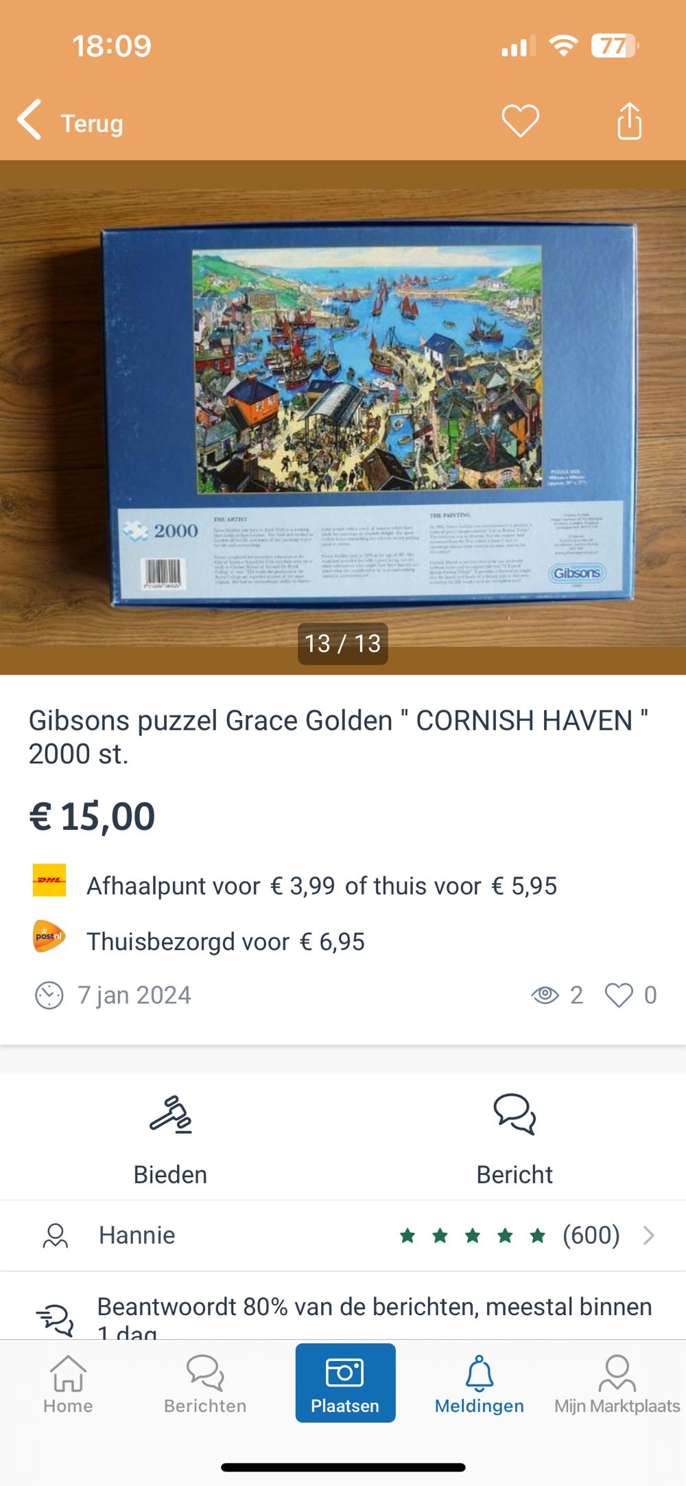 Cornish Haven - Gibsons puzzle collectible [Barcode 5012269080025] - Main Image 4