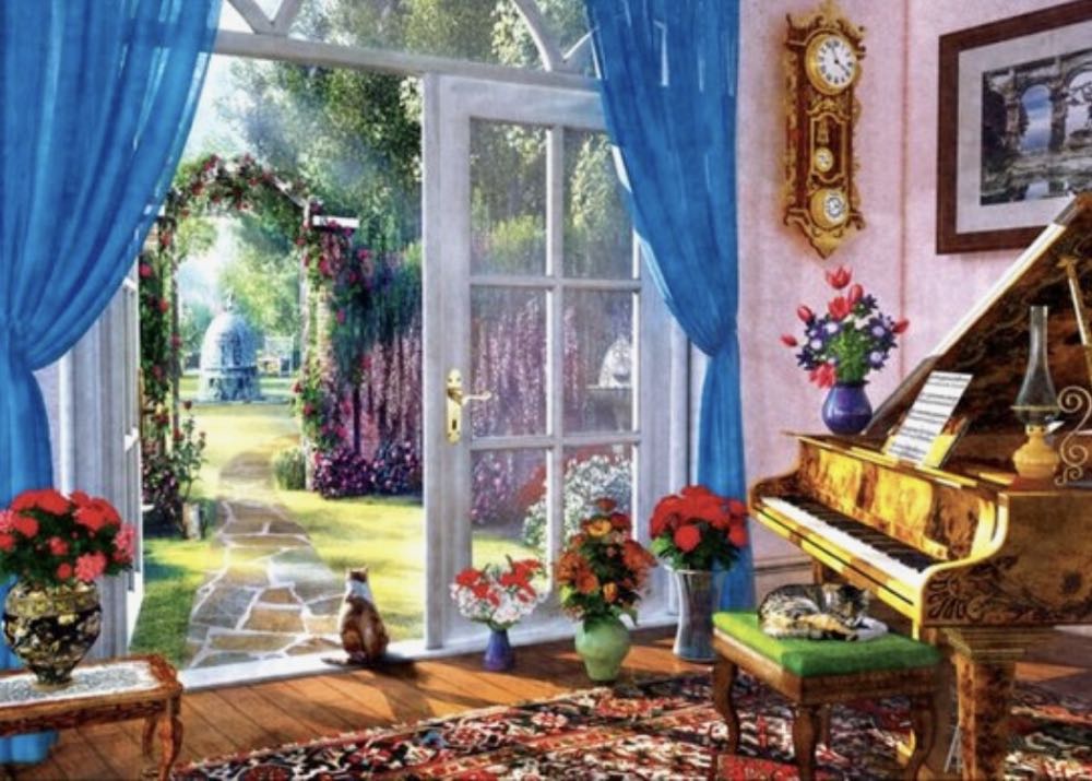 Garden Piano View - MasterPieces puzzle collectible [Barcode 0705988722189] - Main Image 2
