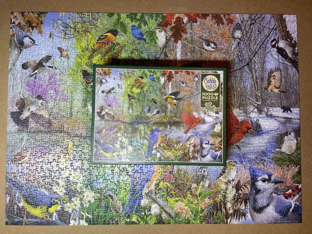 Cobble Hill Piece Puzzle Birds Of The Season Sample Poster Included - Cobble Hill puzzle collectible [Barcode 625012401630] - Main Image 3