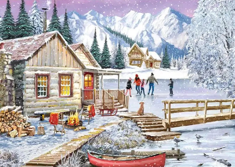 Winter At The Cabin (-1)🟦 - Gibsons puzzle collectible [Barcode 5012269063820] - Main Image 2