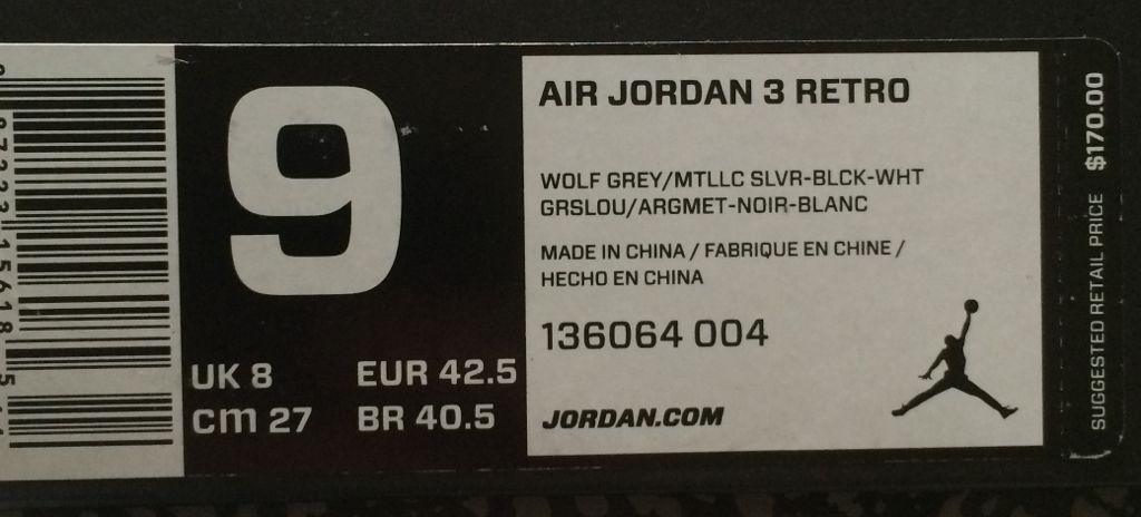Air Jordan 3 Retro - Nike Jordan shoe collectible [Barcode 887223156185] - Main Image 2