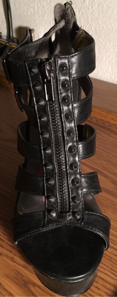 Black Sandal Spiked Wedge - Betseyville shoe collectible - Main Image 2