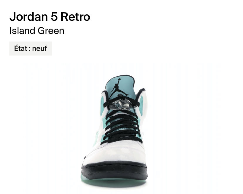 Jordan 5 Retro Island Green  shoe collectible - Main Image 2