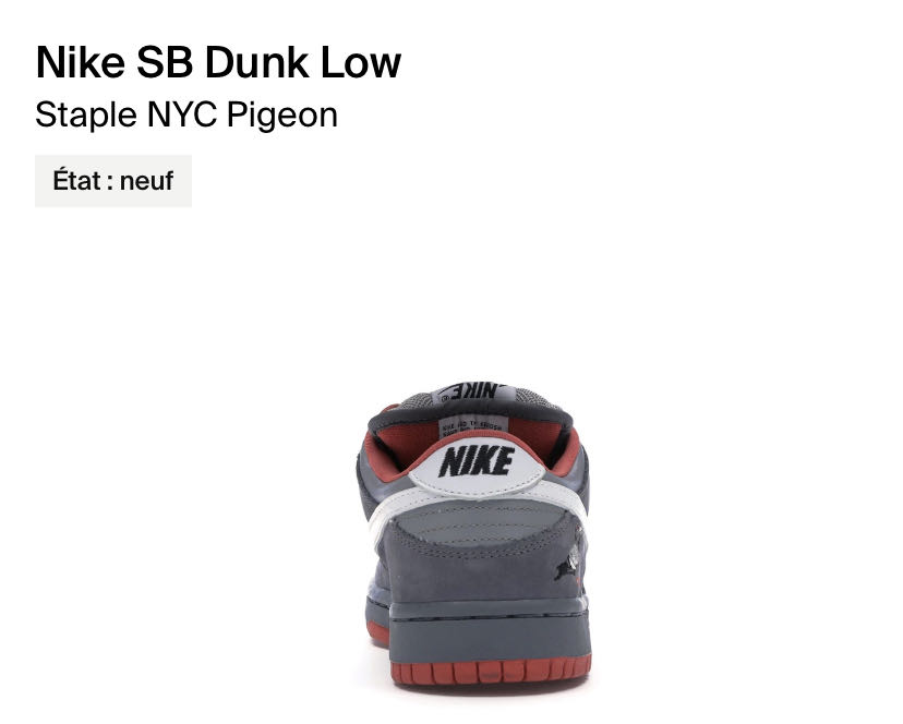 Nike SB dunk Low Staple NYC Pigeon  shoe collectible - Main Image 4