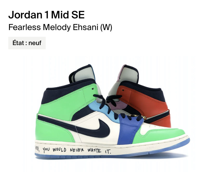 Jordan 1 Mid SE Fearless Melody Ehsani (W)  shoe collectible - Main Image 3