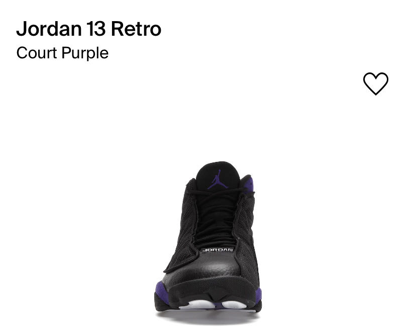 Jordan 13 Retro Court Purple  shoe collectible - Main Image 2