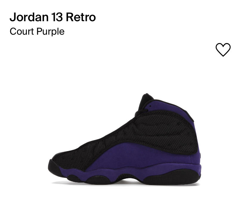 Jordan 13 Retro Court Purple  shoe collectible - Main Image 3