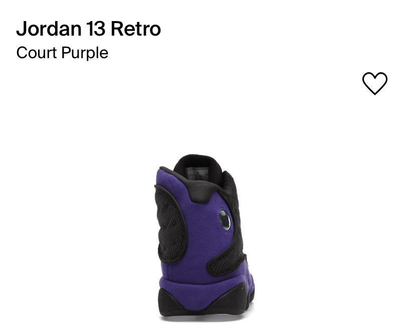 Jordan 13 Retro Court Purple  shoe collectible - Main Image 4
