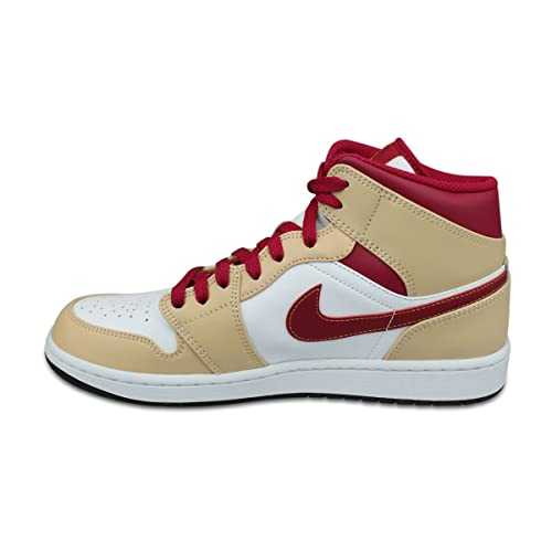 Nike Mens Air Jordan 1 High Og Defiant Light Bone Light Bone Black-crimson Leather Size 9.5