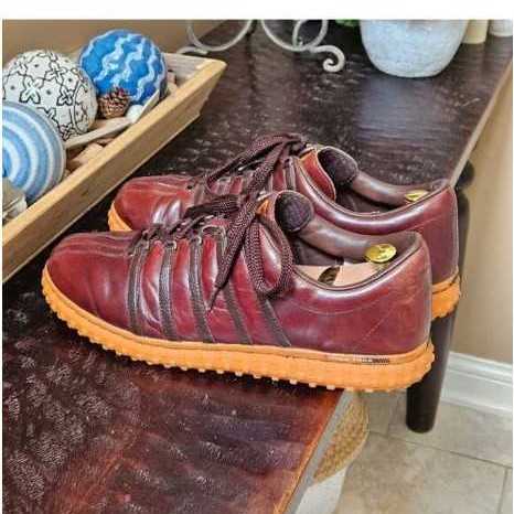 K-Swiss Men’s Leather Low Top Sneakers, Brown/Orange,

 - K Swiss shoe collectible - Main Image 2